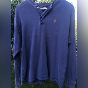 Vintage Polo by Ralph Lauren Blue Long Sleeve Henley Shirt
